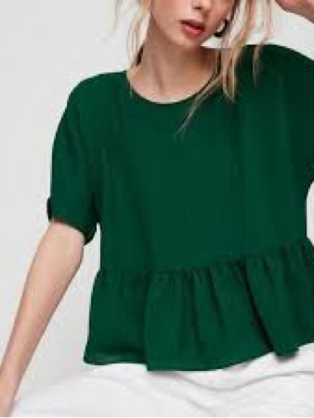 Green Flowy Women's Top